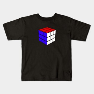 Red White & Blue Cube Kids T-Shirt